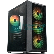 Компьютерный корпус XASTRA A406 4ARGB Black ATX/Mesh/tempered glass/4x120мм ARGB PWM fans/A406-4FC12A