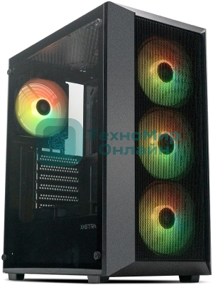 Компьютерный корпус XASTRA A406 4ARGB Black ATX/Mesh/tempered glass/4x120мм ARGB PWM fans/A406-4FC12A