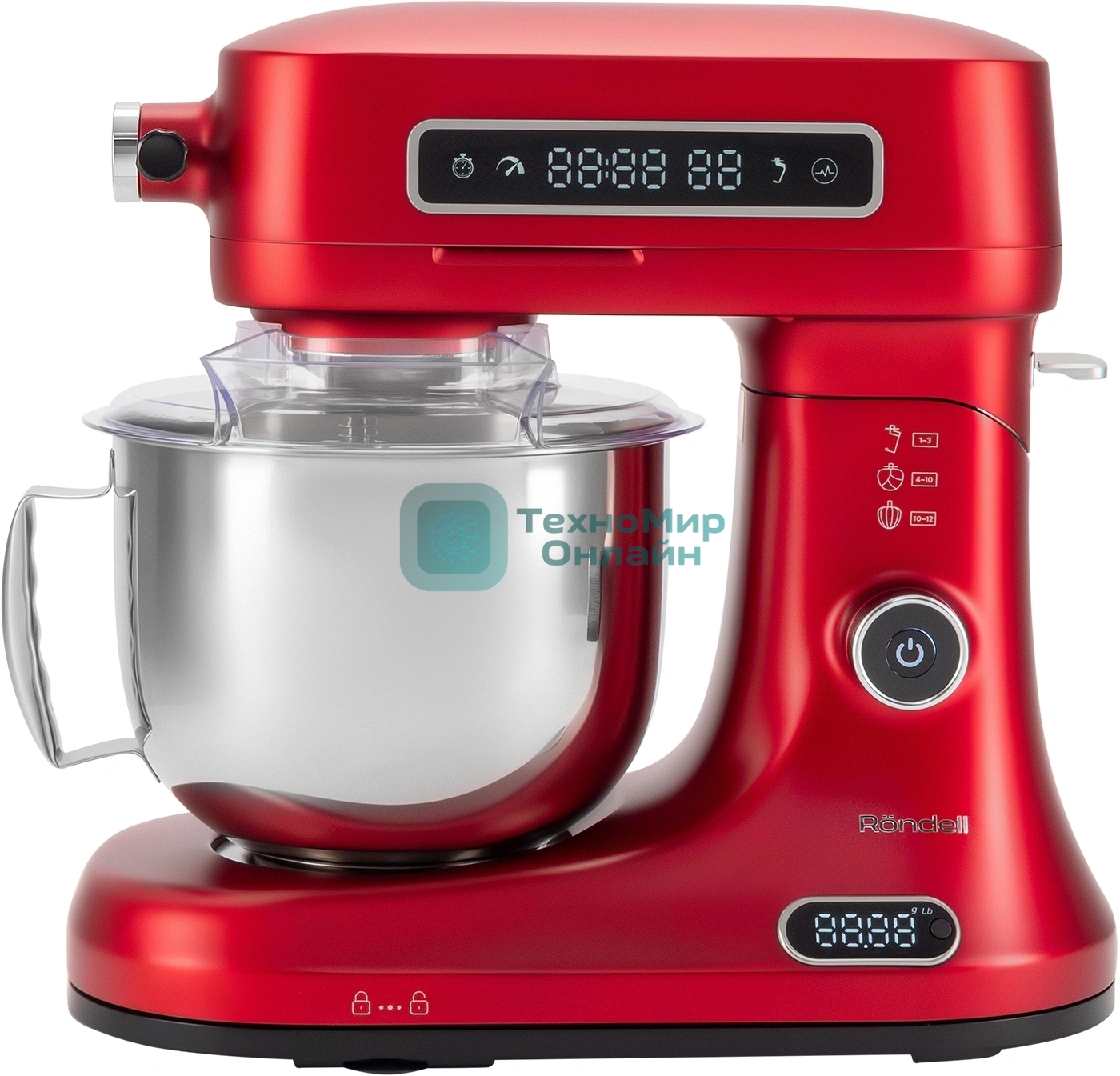 Кухонная машина Rondell RDE-KM900 планетар.вращ. 1900Вт красное вино