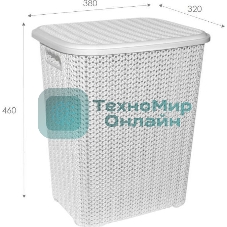 Корзина VIOLET Вязь 40л (белый) 204006