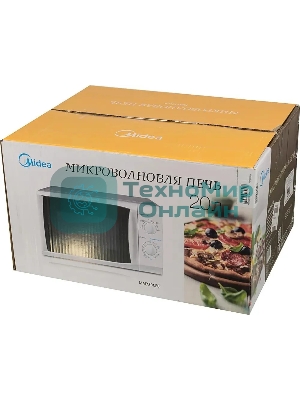 Микроволновая печь Midea MM720CFB белый, 20 л, 700 Вт, переключатели - поворотный механизм