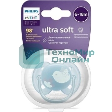 Пустышка Philips Avent ultra soft, птичка, 6-18 мес., 1 шт.