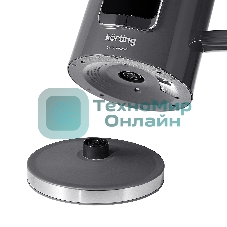 Чайник электрический Korting Чайник электрический Korting, объем 1.7 л, электронное управление, цифровой дисплей, 5 температурных режимов, автоотключение, серый