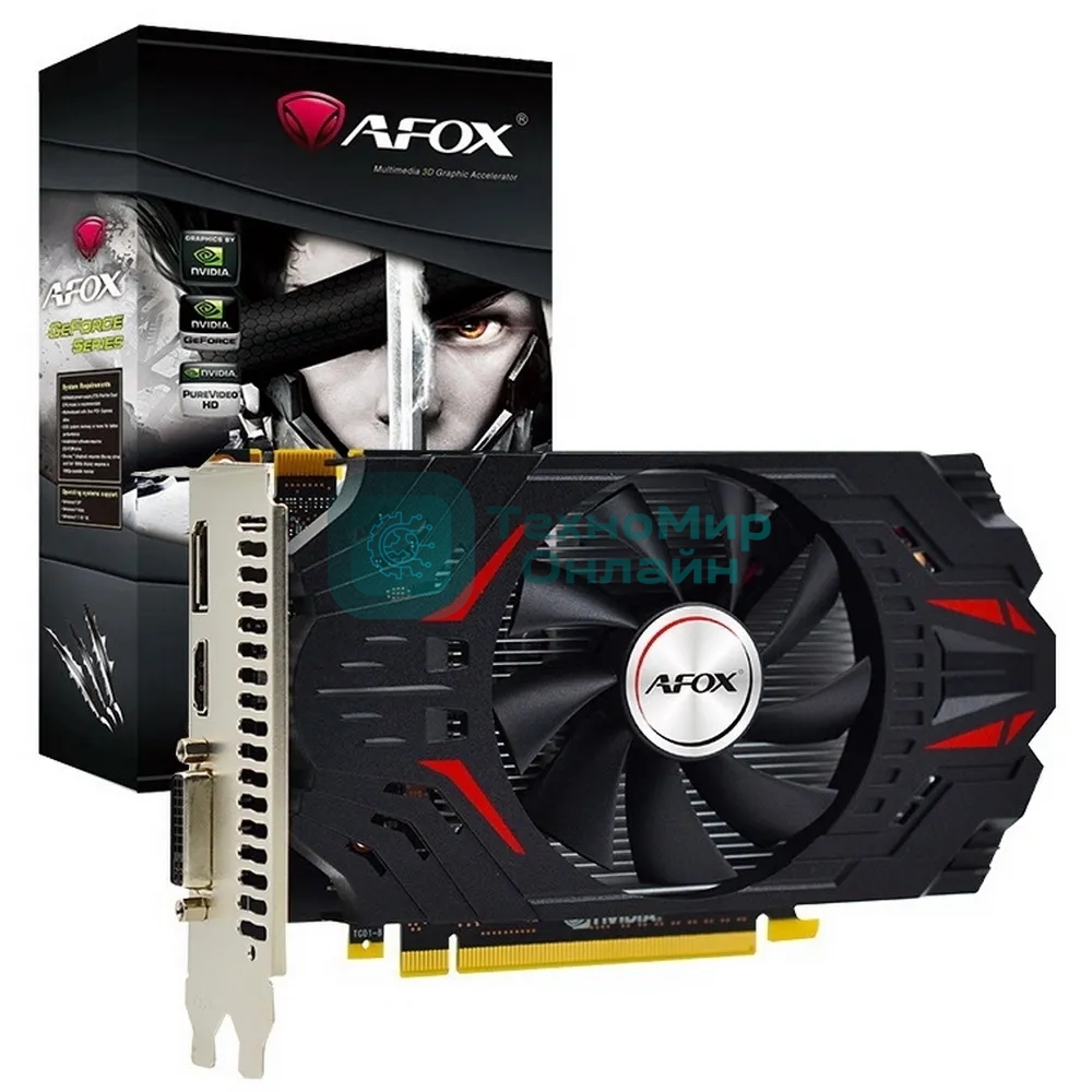 Видеокарта Afox GeForce GTX750 2Gb GDDR5 128BIT DVI HDMI VGA ATX SINGLE FAN (AF750-2048D5H6-V3)