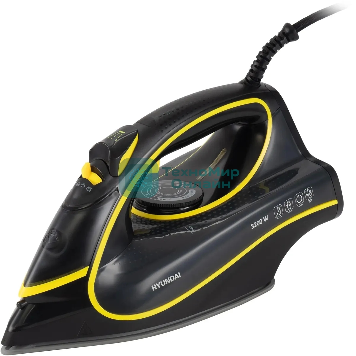 Утюг Hyundai H-SI01560 3200 Вт черный/желтый