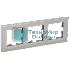 Рамка 3-местная IEK BRITE РУ-3-2-БрД стекло дымчатый