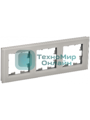 Рамка 3-местная IEK BRITE РУ-3-2-БрД стекло дымчатый