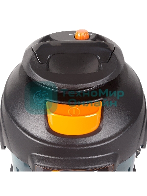 Строительный пылесос Bort BSS-1415-Aqua черный/синий, 200/1400 Вт, уборка сухая/влажная, пылесборник мешок/контейнер, 15 л