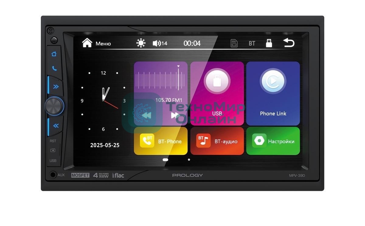 Автомагнитола Prology MPV-390, 2 DIN, 7