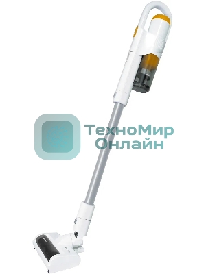 Пылесос вертикальный Coolfort CF-3001 белый, питание от аккумулятора, 150 Вт, уборка сухая, пылесборник 0.5 л, работа от АКБ max 30 мин.