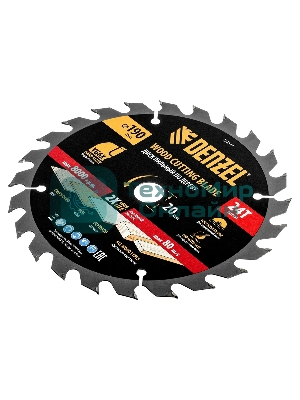 Пильный диск по дереву Denzel ф190 х 20 мм, 24 зубьев