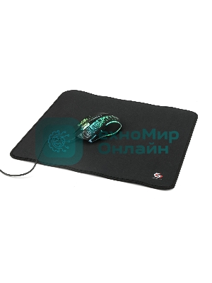 Коврик для мыши Gembird MP-35-30-BLACK, черный, 350х300х3мм, ткань/резина, оверлок, коробка