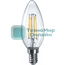 Лампа светодиодная ОНЛАЙТ 80897 OLL-F-C35-12-230-4K-E14 филаментная 12 Вт свеча прозрачная 4000К нейтр. белый E14 1200 лм 220-240В