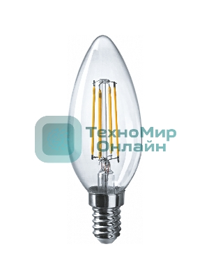 Лампа светодиодная ОНЛАЙТ 80897 OLL-F-C35-12-230-4K-E14 филаментная 12 Вт свеча прозрачная 4000К нейтр. белый E14 1200 лм 220-240В
