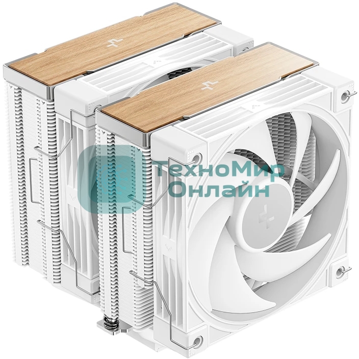 Кулер для процессора DEEPCOOL AK620 G2 WH LGA1851/1700/1200/115X/AM5/AM4 (8шт/кор, TDP 260W, PWM, DUAL Fan 120мм, 6 тепл. трубок, Copper Base, Wood-grain top cover, белый) RET (R-AK620G2-WHNNMN-GJD)