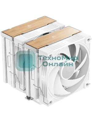 Кулер для процессора DEEPCOOL AK620 G2 WH LGA1851/1700/1200/115X/AM5/AM4 (8шт/кор, TDP 260W, PWM, DUAL Fan 120мм, 6 тепл. трубок, Copper Base, Wood-grain top cover, белый) RET (R-AK620G2-WHNNMN-GJD)