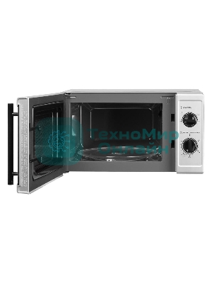 Микроволновая печь HOME HMM207FS серебристый/черный, 20 л, 700 Вт, переключатели - поворотный механизм