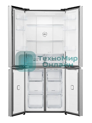Холодильник Gorenje NRM819E61X серый трехкамерный 311/149л морозилка сбоку, No Frost, Side by Side