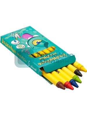 Восковые мелки Silwerhof Монстрики, круглые, 6 цветов, длина 89мм, диаметр 8мм, картонная коробка с европодвесом