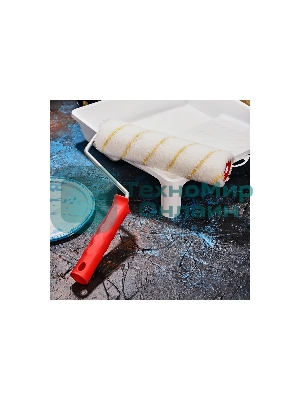 Валик Rexant полиамид белый с желтой полосой, ворс 11 мм, ширина ролика 240 мм, Ø 42 мм, бюгель 8 мм, серия 