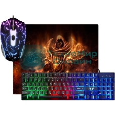 Комплект клавиатура+мышь Defender Aura MKP-117 проводной, USB, 2400 DPI, черный