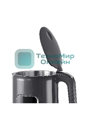 Чайник электрический Korting Чайник электрический Korting, объем 1.7 л, электронное управление, цифровой дисплей, 5 температурных режимов, автоотключение, серый