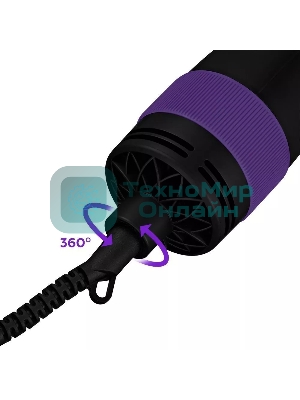Фен-щётка Kitfort КТ-3236-1 фиолетовый/черный, 1000 Вт