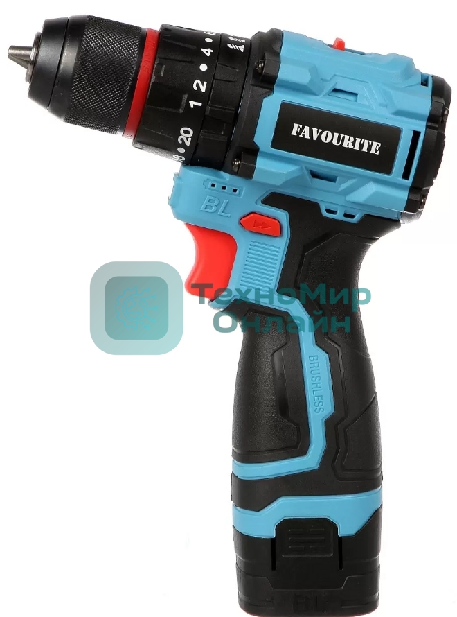 Дрель-шуруповерт FAVOURITE ДАБ 16, 16 В, 2 Ач, 40 Нм, бесщеточный