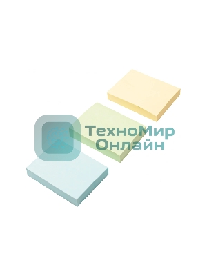 Блок самоклеящийся бумажный Silwerhof 38x51мм, 100 листов, 75 г/м2, пастель, ассорти, европодвес (упаковка: 3шт)