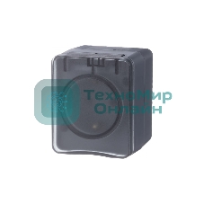 Розетка 1-м ОП AtlasDesign Profi54 16А IP54 250В с заземл. защ. шторки антрацит SchE ATN544045