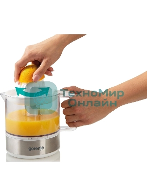 Соковыжималка Gorenje CJ30E белый/серебристый, цитрусовая, 30 Вт, 800 мл, механическое