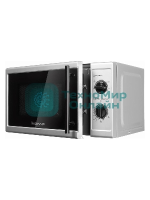 Микроволновая печь HOME HMM207FS серебристый/черный, 20 л, 700 Вт, переключатели - поворотный механизм