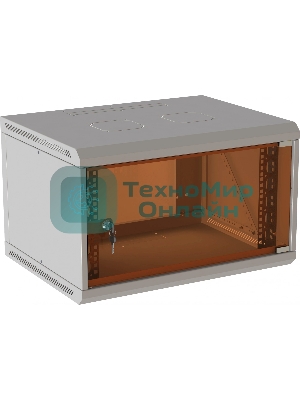 Шкаф коммутационный Suprlan (05-1060) настенный 6U 600x350 мм пер. дв. стекл направл. под закл. гайки 70 кг RAL 7035 285 мм 13.3 кг 360 мм