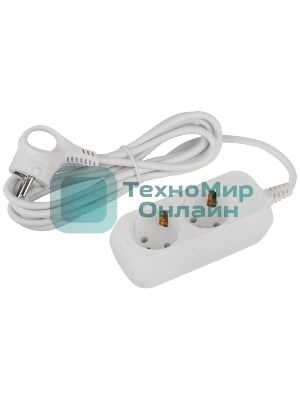 Удлинитель электрический ЭРА UDL-10-230-E Greenline 2 розетки с заземлением 3м ПВС 3x0.75мм2