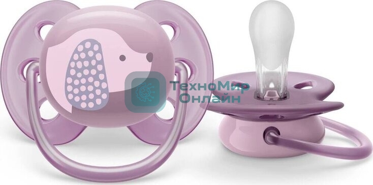 Пустышка Philips Avent ultra soft, собачка, 6-18 мес., 1 шт.