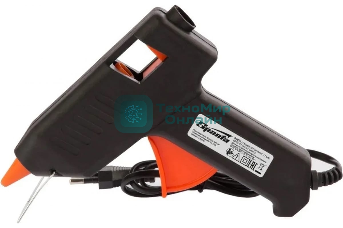 Клеевой пистолет Sparta 11 мм, 40 Вт, 8 г/мин