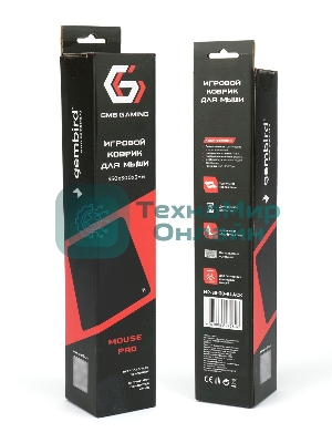 Коврик для мыши Gembird MP-35-30-BLACK, черный, 350х300х3мм, ткань/резина, оверлок, коробка