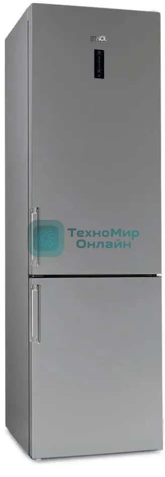 Холодильник Stinol STN 200 DG серебристый двухкамерный 249/75л морозилка снизу, No Frost