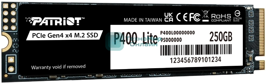 Накопитель SSD M.2 2280 PCIE 250Gb P400 Lite PATRIOT P400LP250GM28H