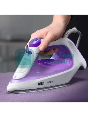 Утюг Braun TexStyle1 SI1080VI фиолетовый/белый, 2000 Вт, 25 г/мин, 130 г/мин, 220 мл