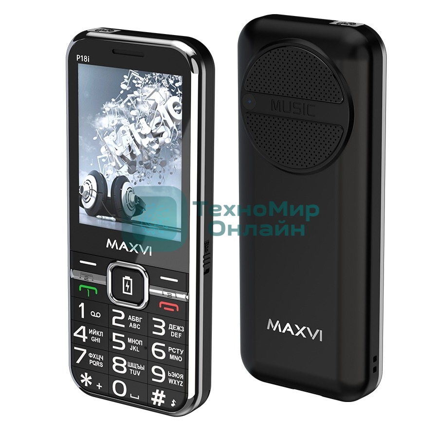 Мобильный телефон Maxvi P18i черный