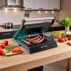 Гриль электрический Kitfort КТ-3682 2000Вт черный/серебристый