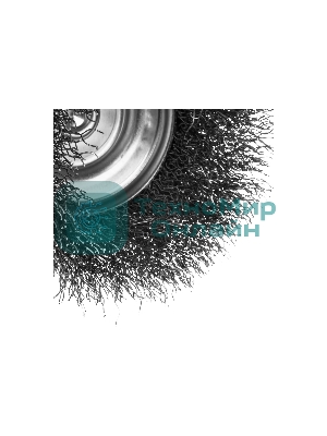 Щетка для дрели Denzel 75 мм, чашка, со шпилькой, нержавеющая витая проволока