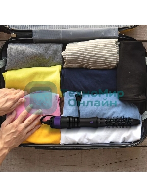 Фен-щётка Kitfort КТ-3236-1 фиолетовый/черный, 1000 Вт