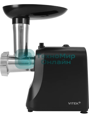 Мясорубка электрическая Vitek VT-MG3600 черный, 1800 Вт, 1.6 кг/мин, реверс, защита от перегрузки, насадки - 4