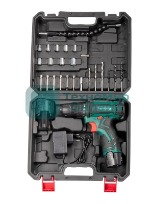 Дрель-шуруповёрт FAVOURITE DC 1202 PROMO SET, 12 В, 2 Ач, 22 Нм, щеточный