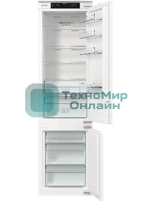 Встраиваемый холодильник Gorenje NRKI519141 белый двухкамерный 207/68 л морозилка снизу, No Frost