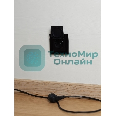 Розетка 1-местная IEK BRITE РСбш10-3-БрЧ (BR-R16-16-K02) с заземлением, с защитными шторками и крышкой, 16А, IP20, черный