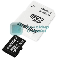 Флеш карта Smartbuy micro SDHC 32Gb Class10 PRO U3 R/W:90/70 Mb/s, адаптер в комплекте