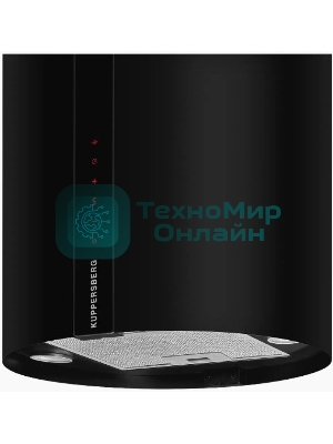 Вытяжка Kuppersberg VORTEX B ширина 40 см, отвод/рециркуляция, 800 м3/час, электронное сенсорное управление, 5 скоростей, светодиодное освещение 2х1 Вт, металлические жироулавливающие фильтры, угольный фильтр KF-ES (опция), 42 дБ, черный